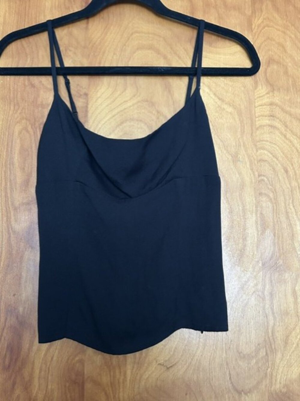 Reformation Black Square Neck Cami Top Smocked Back Size 2 - Picture 3 of 6